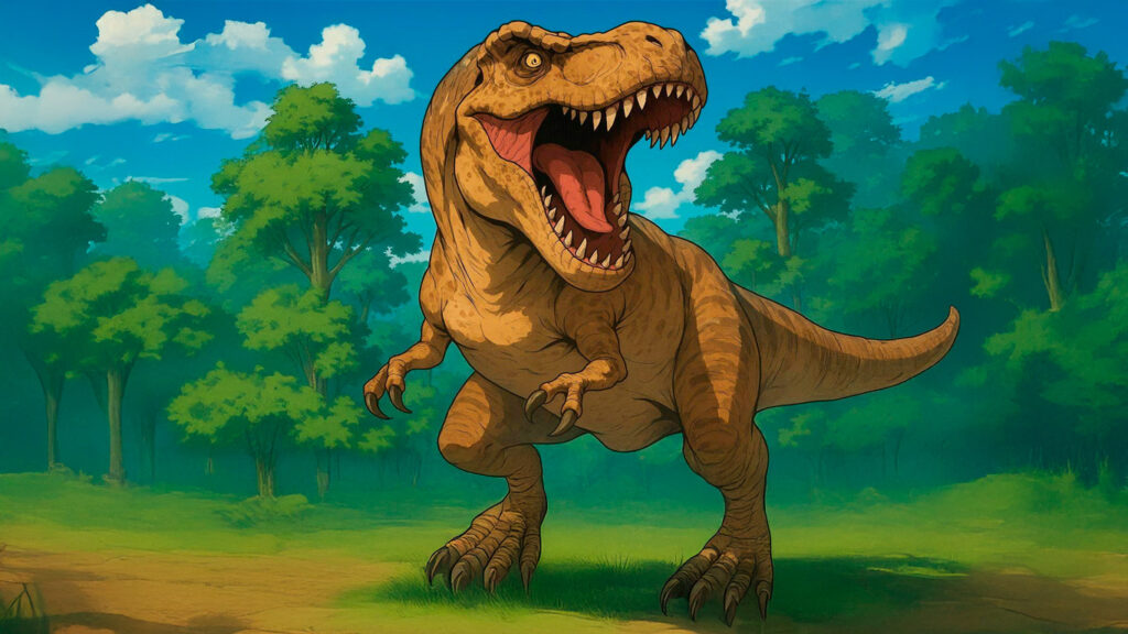 Ilustración del Tiranosaurio Rex, el mayor depredador del Cretácico