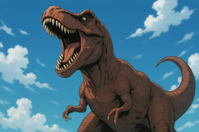 Tyrannosaurus rex, el dinosaurio mas peligroso de la historia con 13 metros, 9 toneladas y mordida de 6.000 kg del Cretácico tardío hace 68-66 millones de años